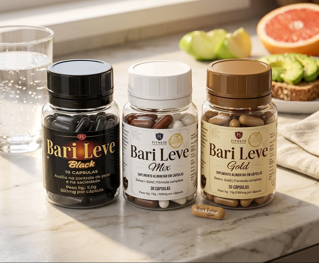 Bari Leve Mix - Gold + Detox - 30 Cápsulas Emagrecedoras Controle de Peso