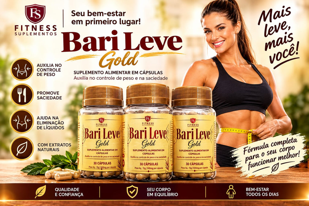 KIT BARI LEVE GOLD 3 FRASCOS 90 DIAS CONTROLE DE APETITE E SACIEDADE