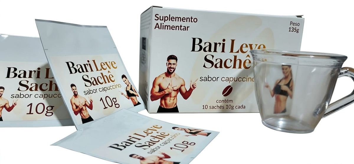 Bari leve Sachê 10g Sabor Capuccino Caixa com 10 unidades Controle de Peso e Saciedade