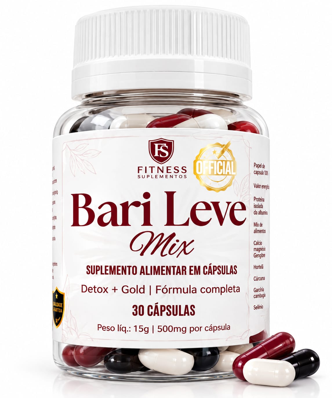 Bari Leve Mix - Gold + Detox - 30 Weight Loss Capsules Weight Control