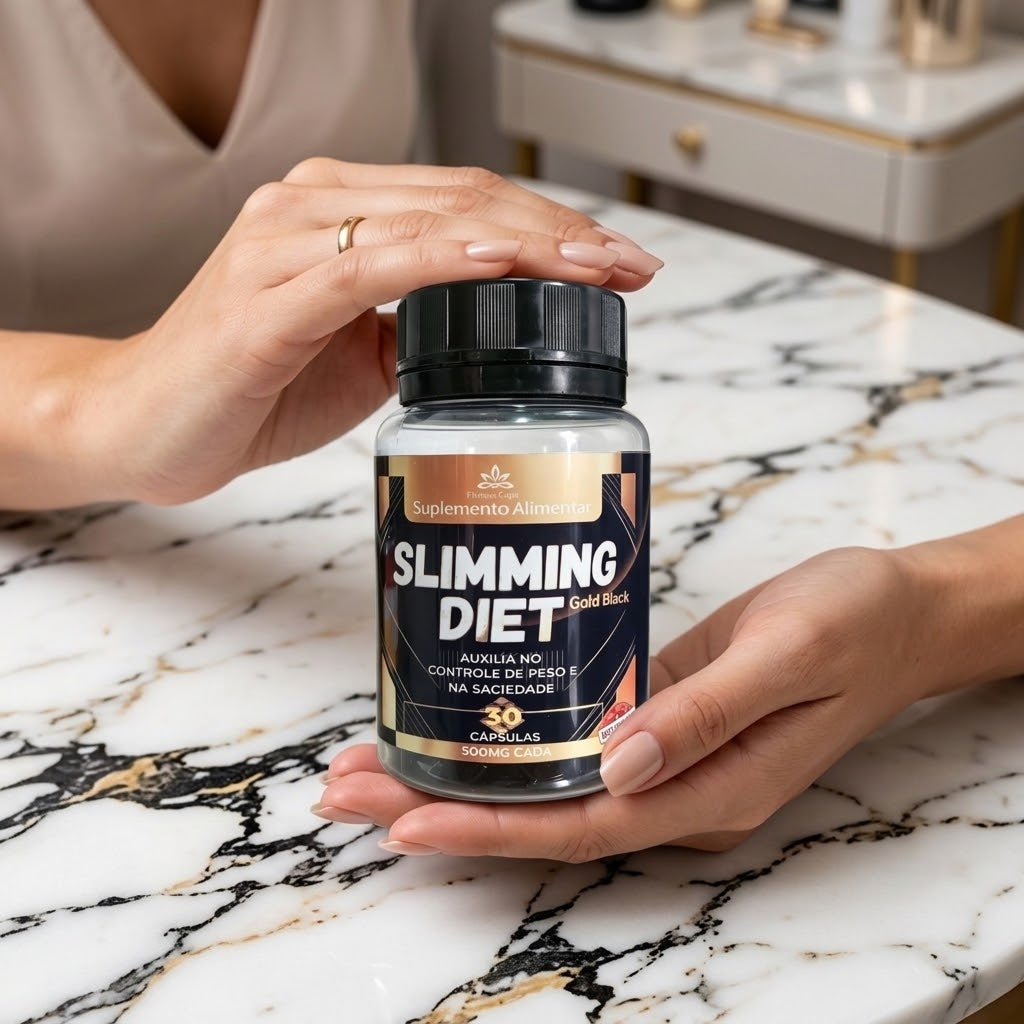 Slimmg Diet Gold Black 30 Cápsulas Premium Controle de Peso e Saciedade